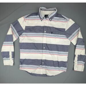 American Eagle Striped Button Down Shirt M Long Sleeve Cotton Classic Fit